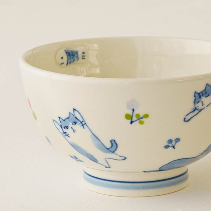 お茶碗　猫たち｜喜多代京子