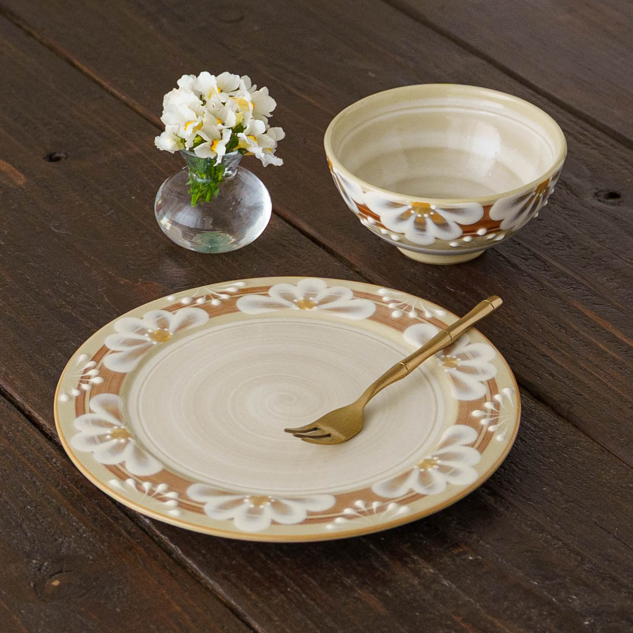 指描更紗　茶　飯碗｜アダチノポタリ