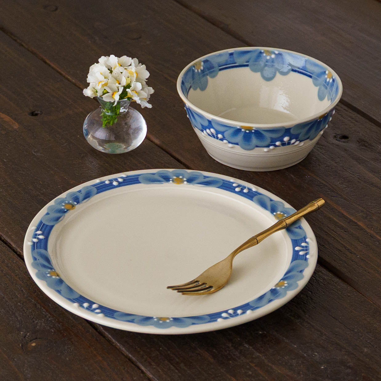 指描更紗　藍　スープどんぶり｜アダチノポタリ