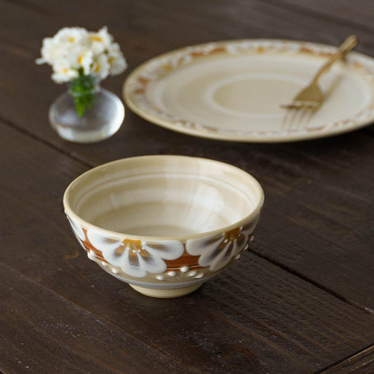 指描更紗　茶　飯碗｜アダチノポタリ