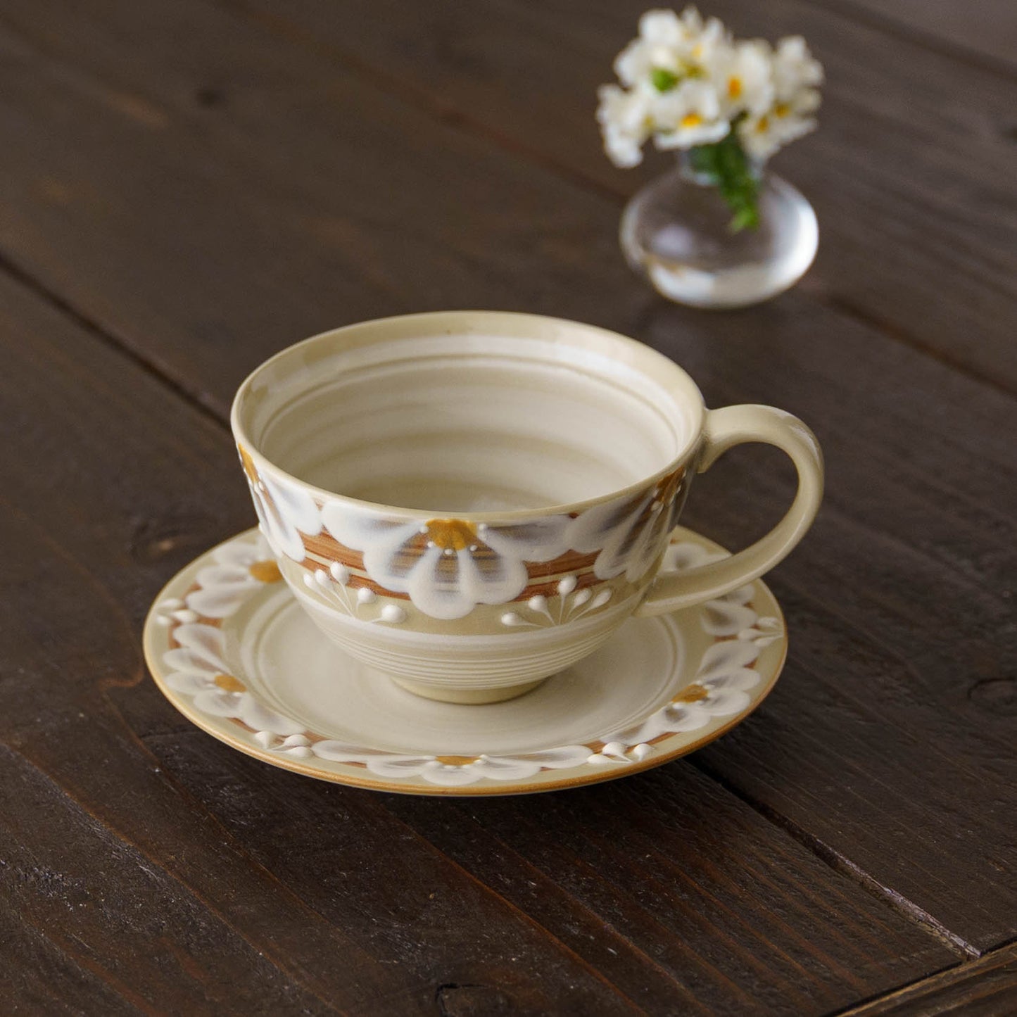 指描更紗　茶　マグカップ｜アダチノポタリ