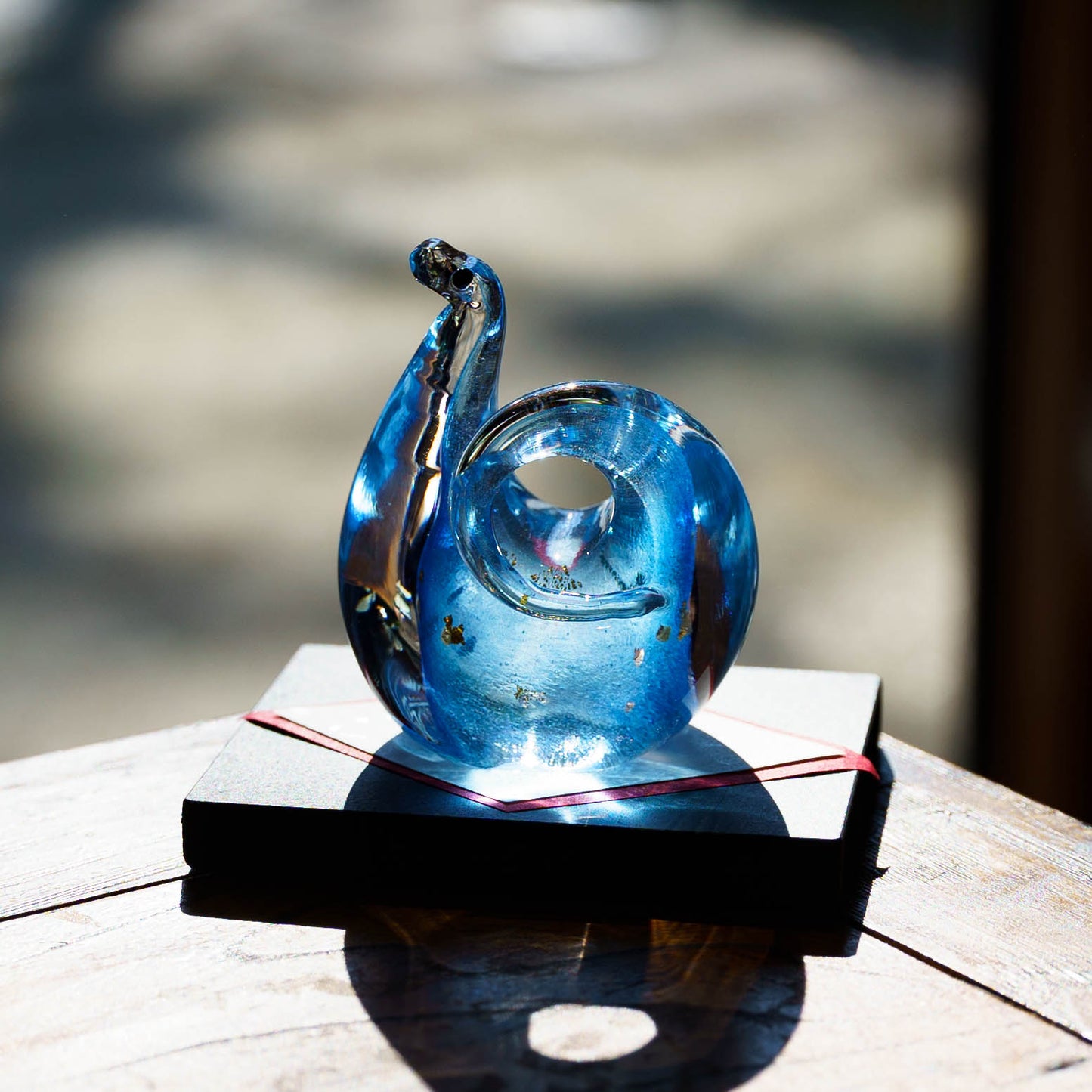 Snake S Blue (with black base) | Gokurakuji Glass Studio