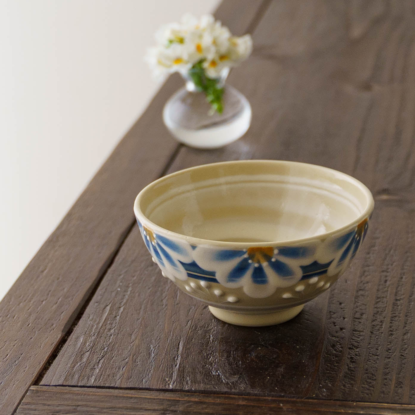 指描更紗　青　飯碗｜アダチノポタリ