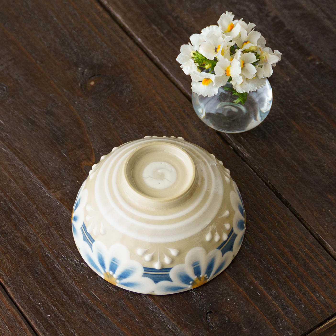 指描更紗　青　飯碗｜アダチノポタリ