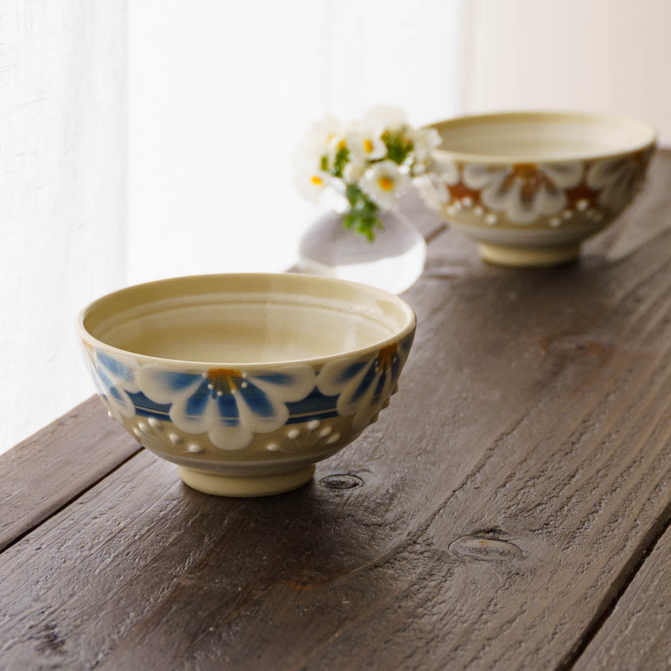 指描更紗　青　飯碗｜アダチノポタリ