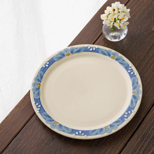 指描更紗　藍　23cmプレート｜アダチノポタリ