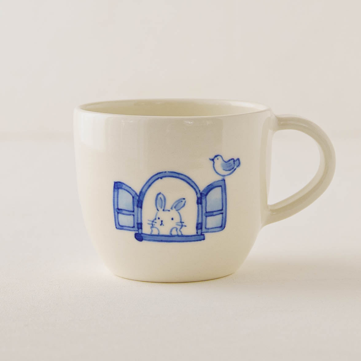 マグカップ　花とうさぎ｜喜多代京子