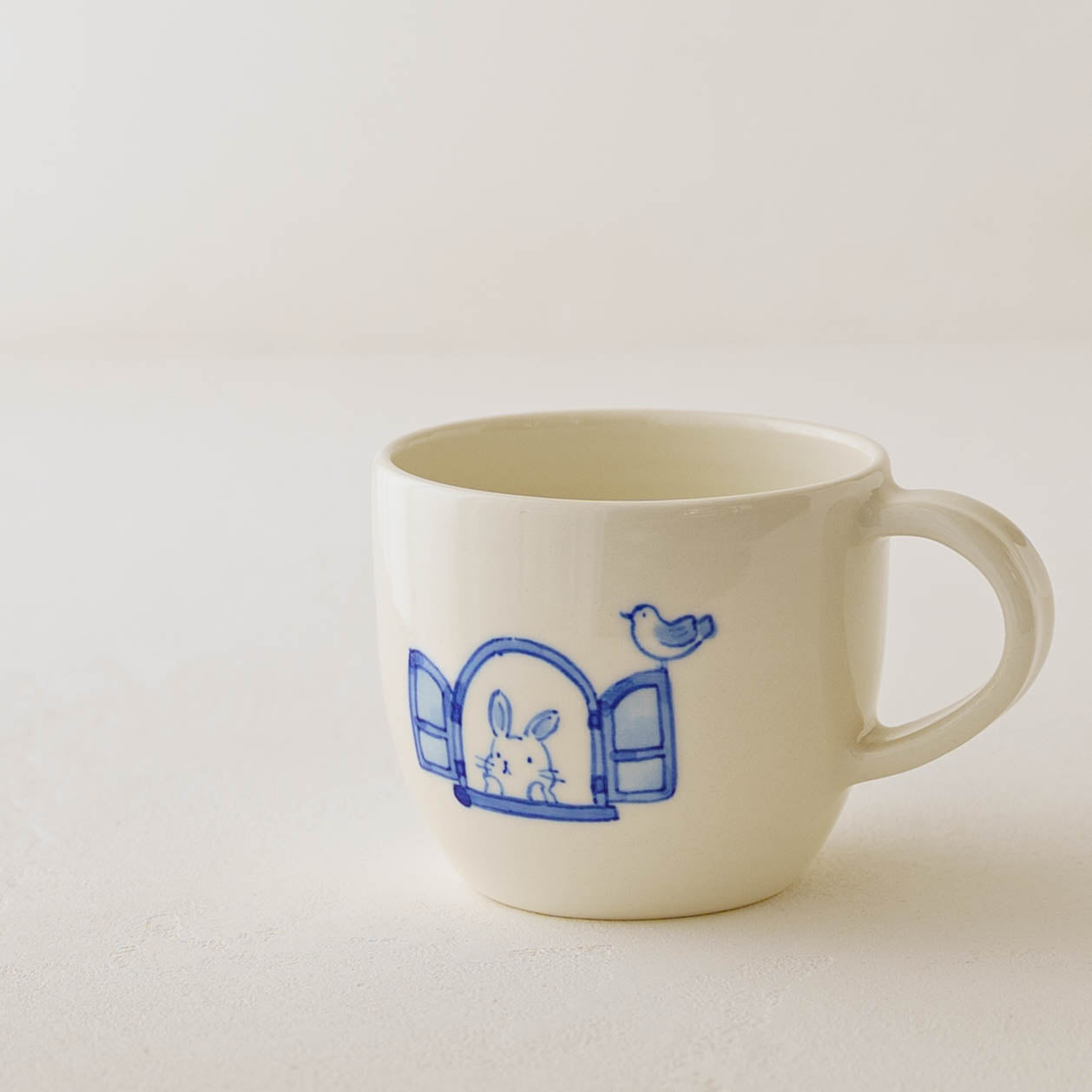 マグカップ　花とうさぎ｜喜多代京子