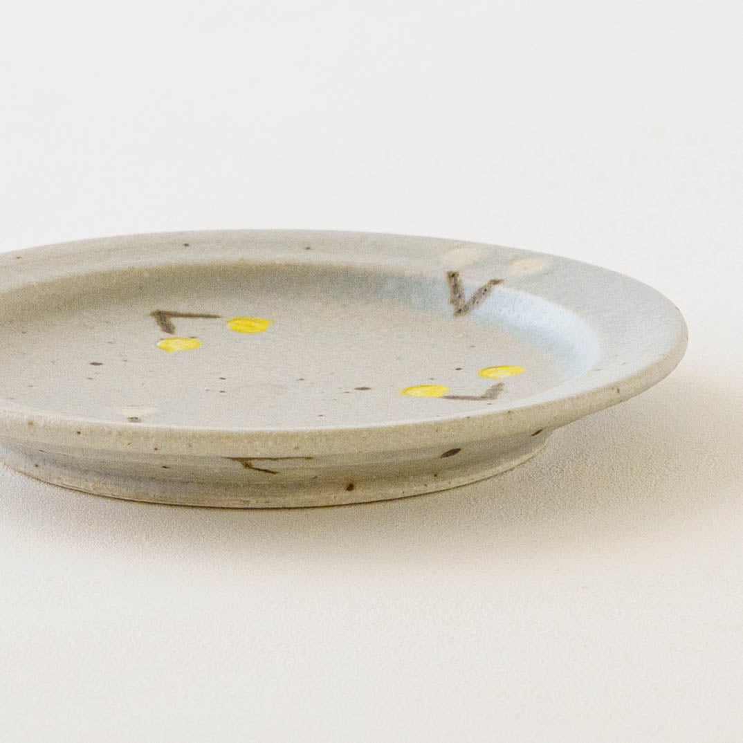 15cm rim plate cherry light blue (yellow x white) | Harada Haruko