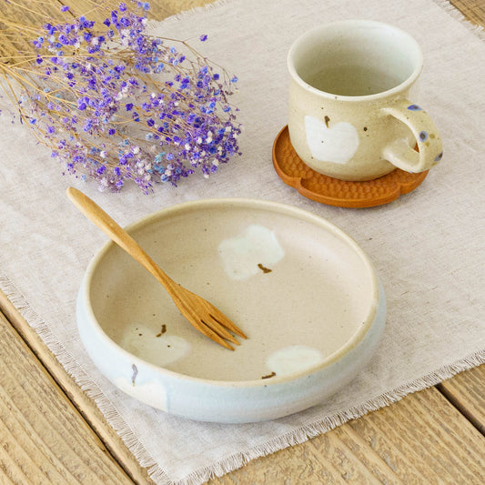 Bowl L apple light brown x light blue | Harada Haruko