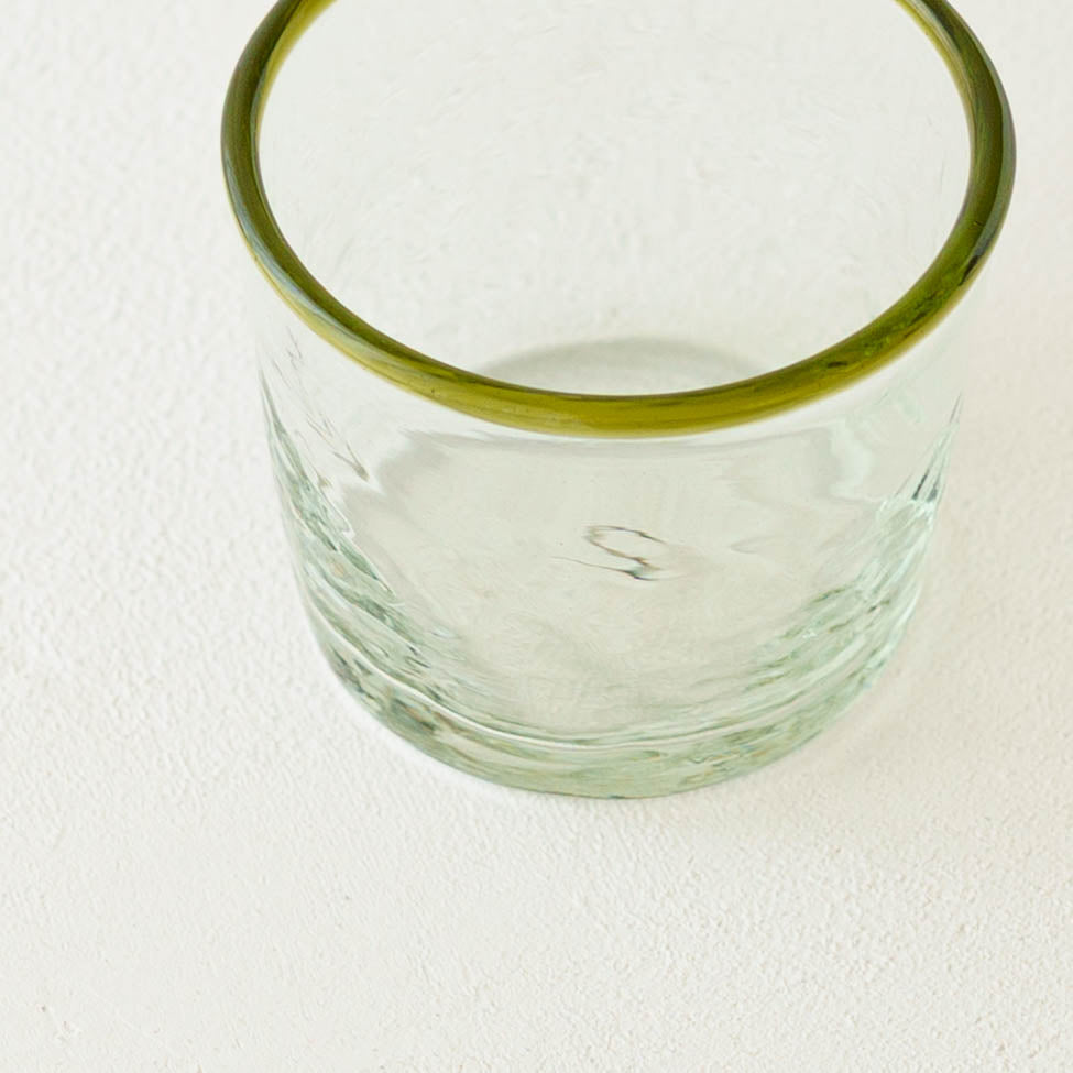 口巻きチマルーグラス　白 x オリーブ｜ニジノハ　平岩愛子