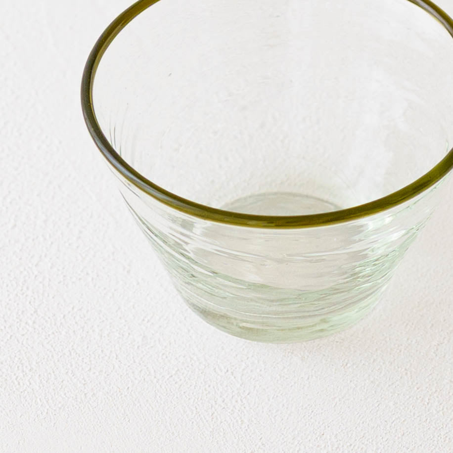 口巻きフリーボウル　小　白 x オリーブ｜ニジノハ　平岩愛子