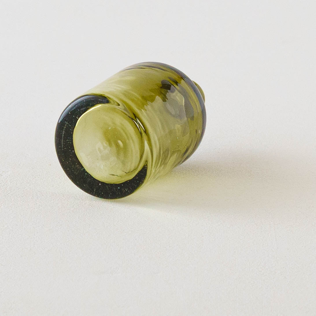 ガラス作家 ニジノハ 平岩愛子 ボトル型一輪挿し 小 オリーブ