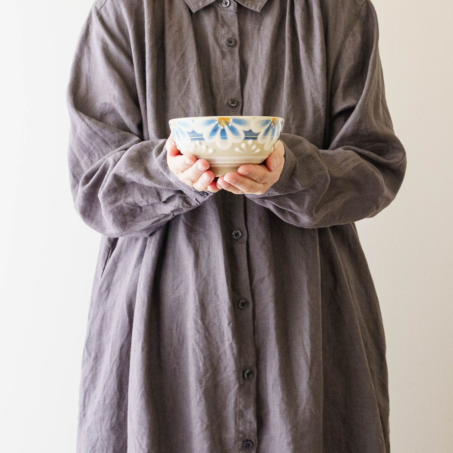 指描更紗　青　飯碗｜アダチノポタリ