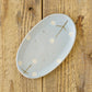 Oval plate with flowers light blue | Harada Haruko