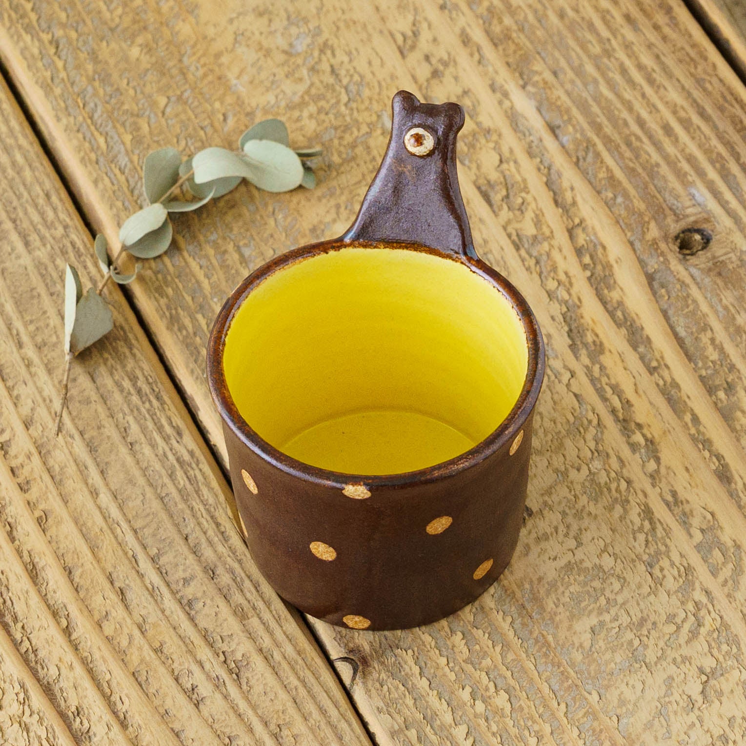 陶芸作家 石川久美子 黒くま フリーカップ 黒 水玉｜鎌倉山 作家ものの