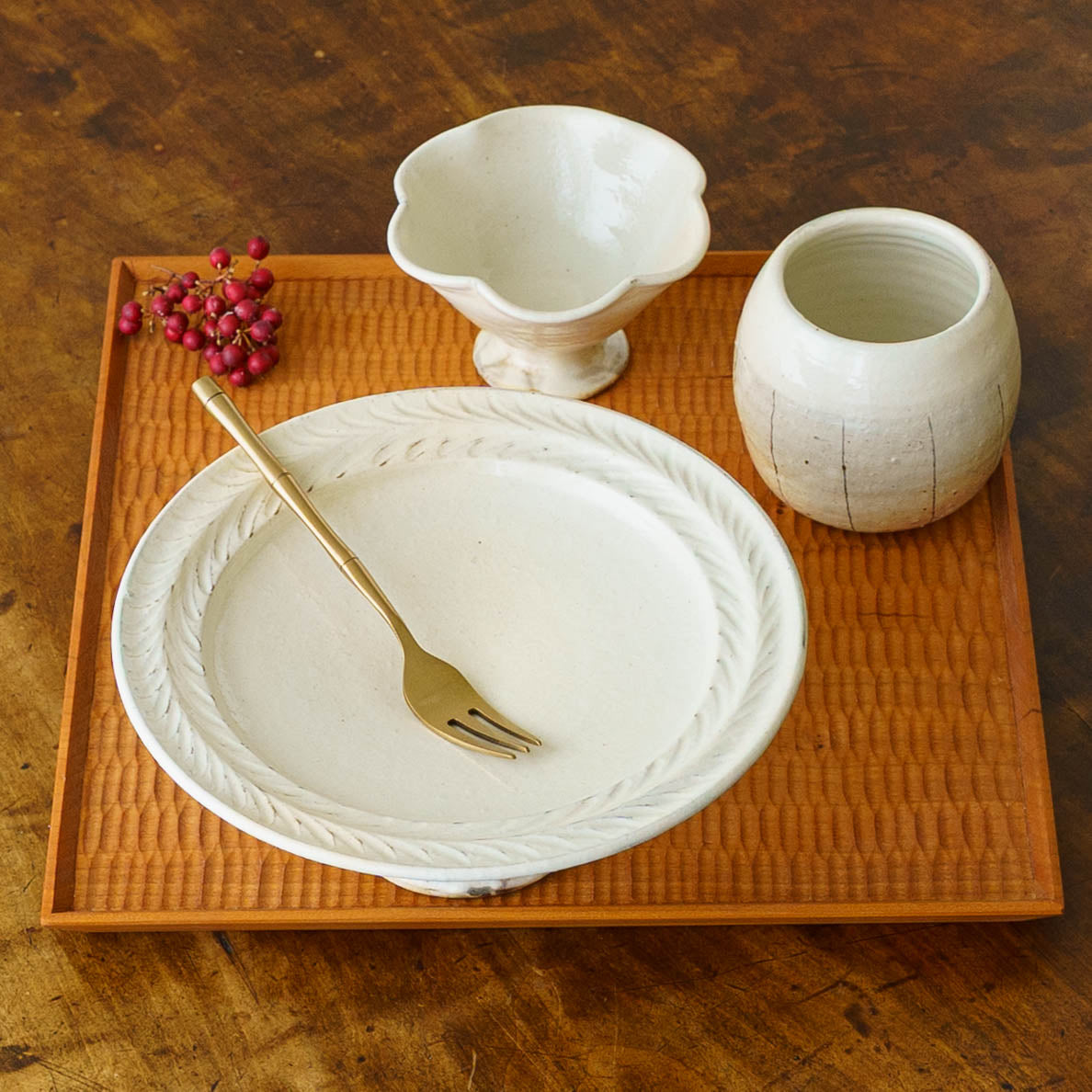 古谷製陶所 古谷浩一 鉄散 リーフコンポート皿 18cm｜鎌倉山 和食器