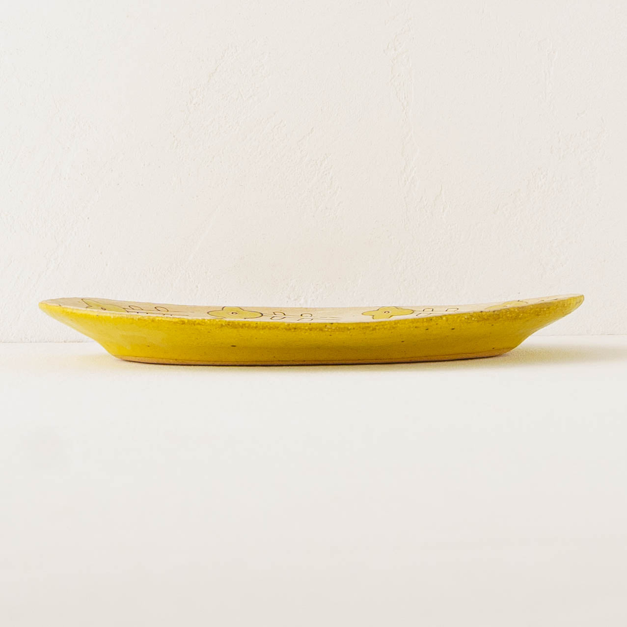 Oval plate yellow flower M | Asako Okamura