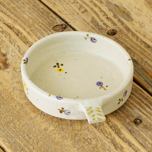 Dip Dish M flower White (Yellow x Purple) | Harada Haruko