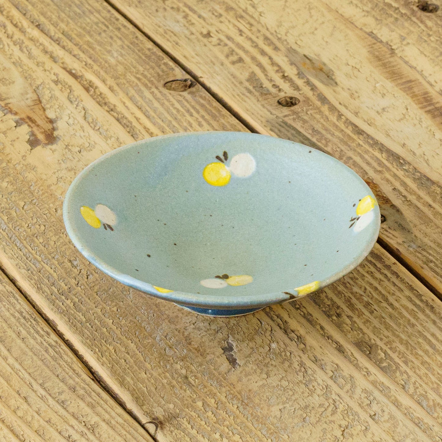 Flat bowl butterfly turquoise blue and navy | Harada Haruko