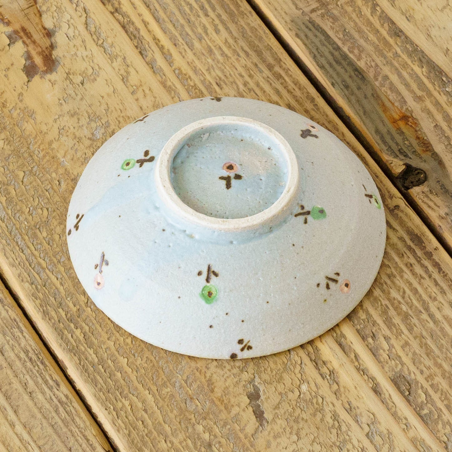 Flat bowl flower light brown x light blue | Harada Haruko