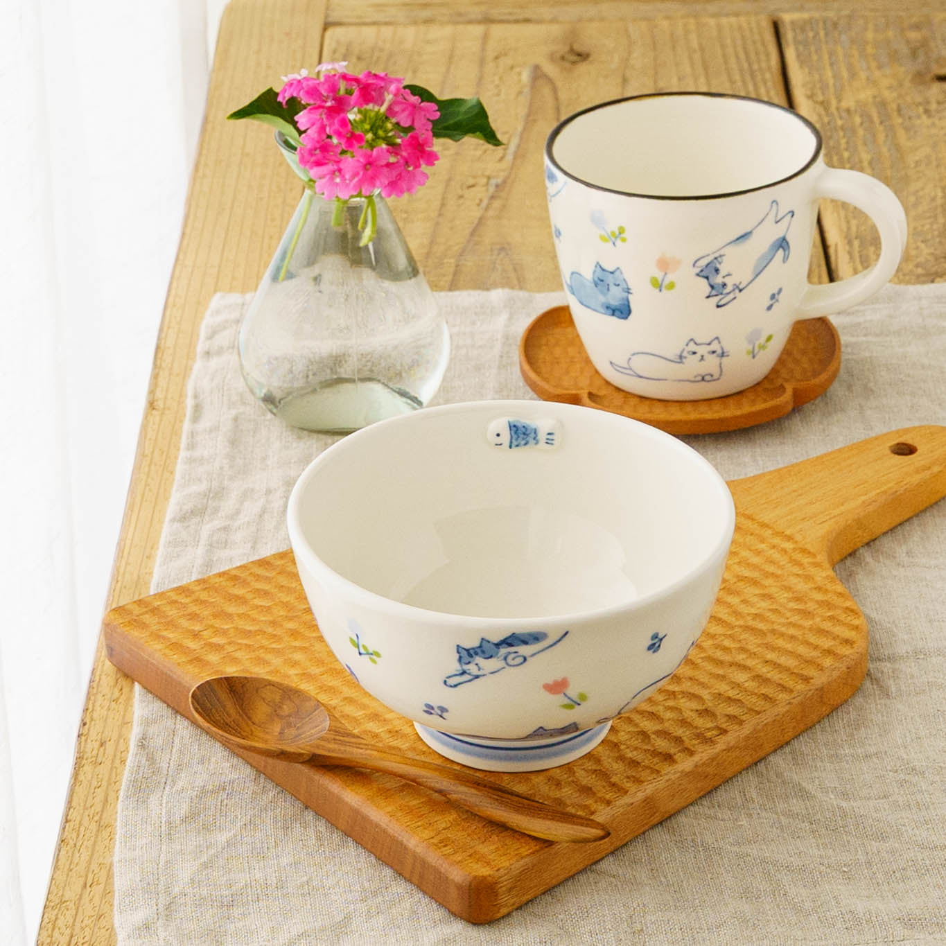 お茶碗　猫たち｜喜多代京子