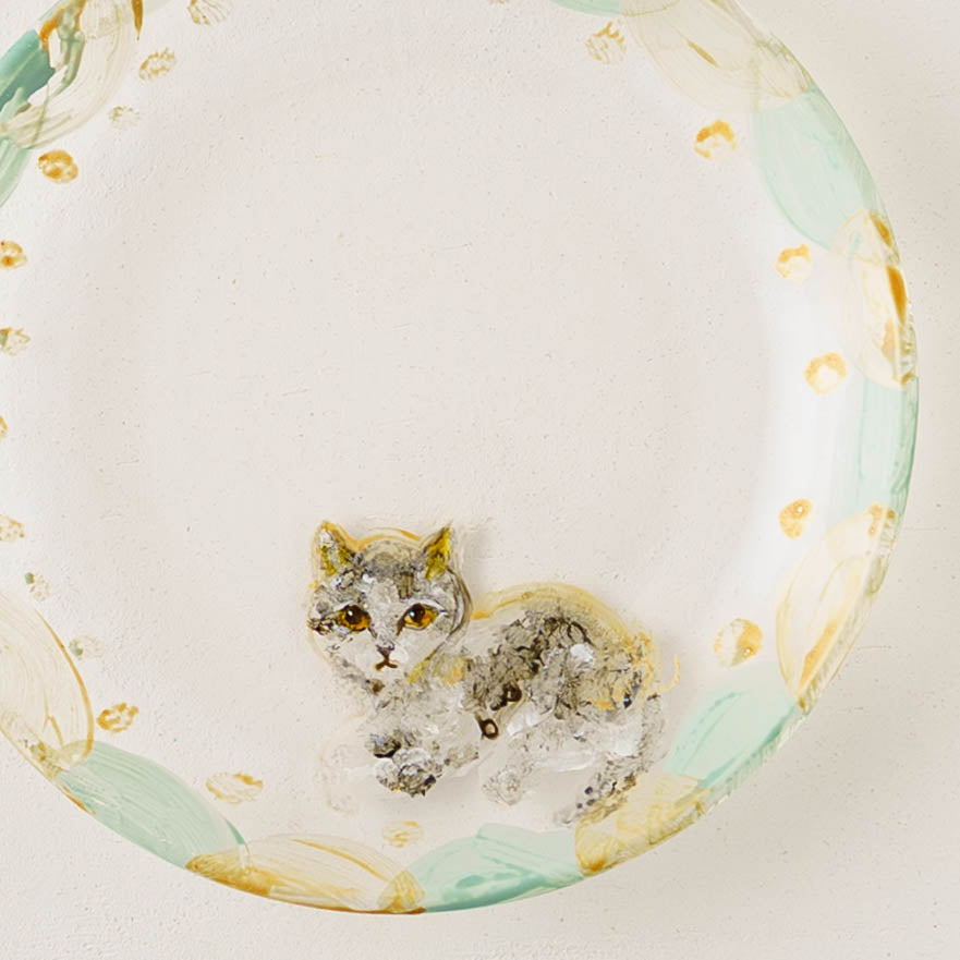 絵付けガラス皿　F｜クロミヤアイ