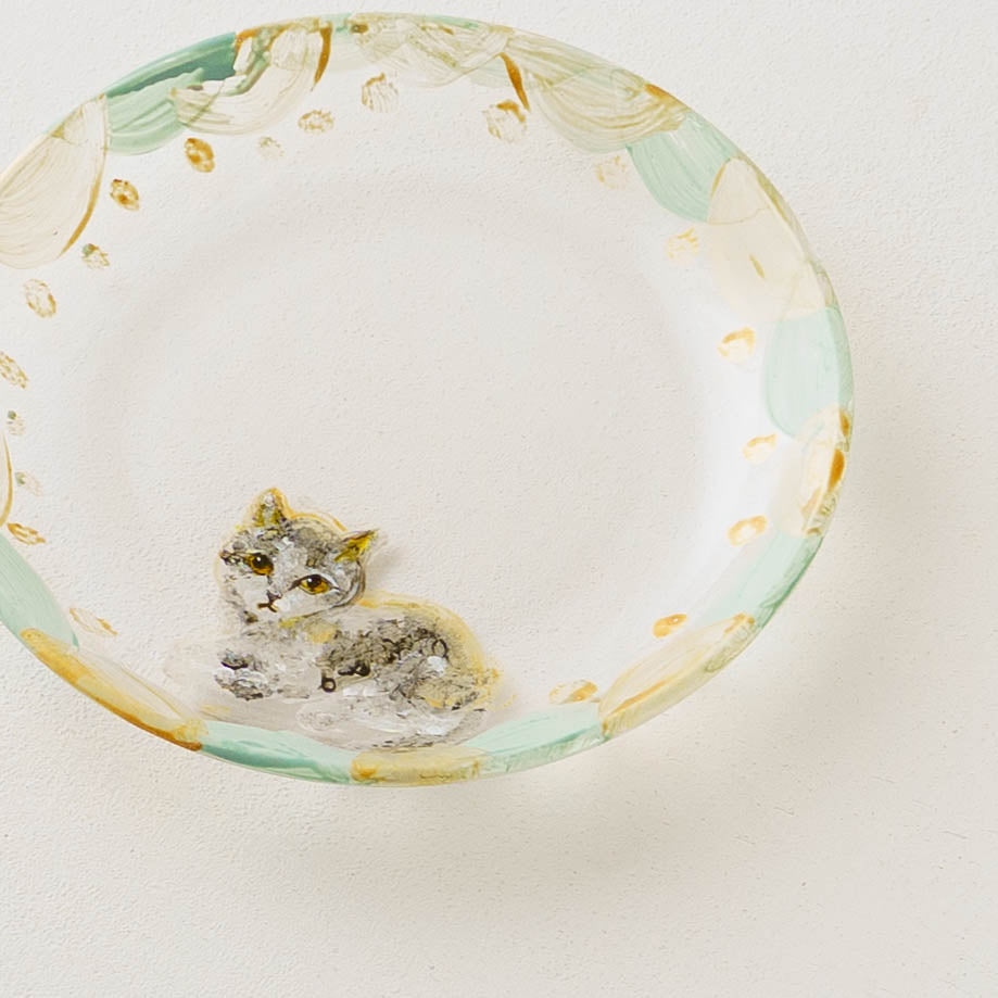 絵付けガラス皿　F｜クロミヤアイ