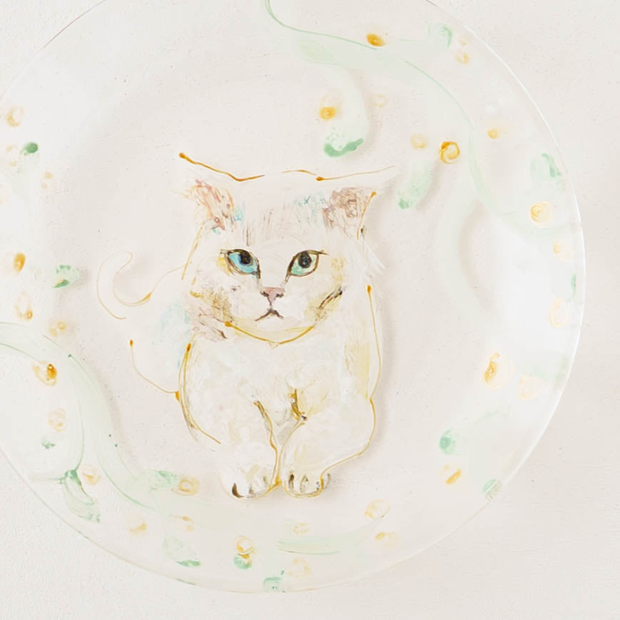 絵付けガラス皿　C｜クロミヤアイ