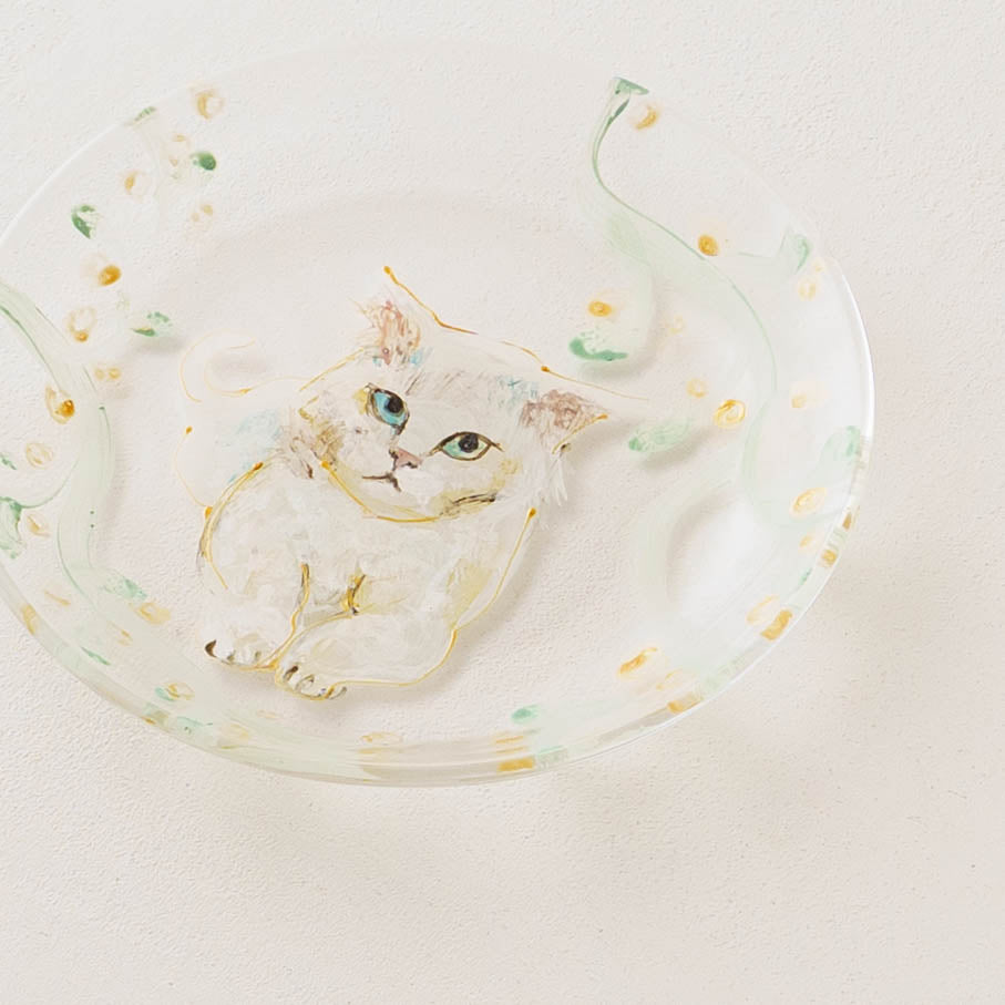 絵付けガラス皿　C｜クロミヤアイ