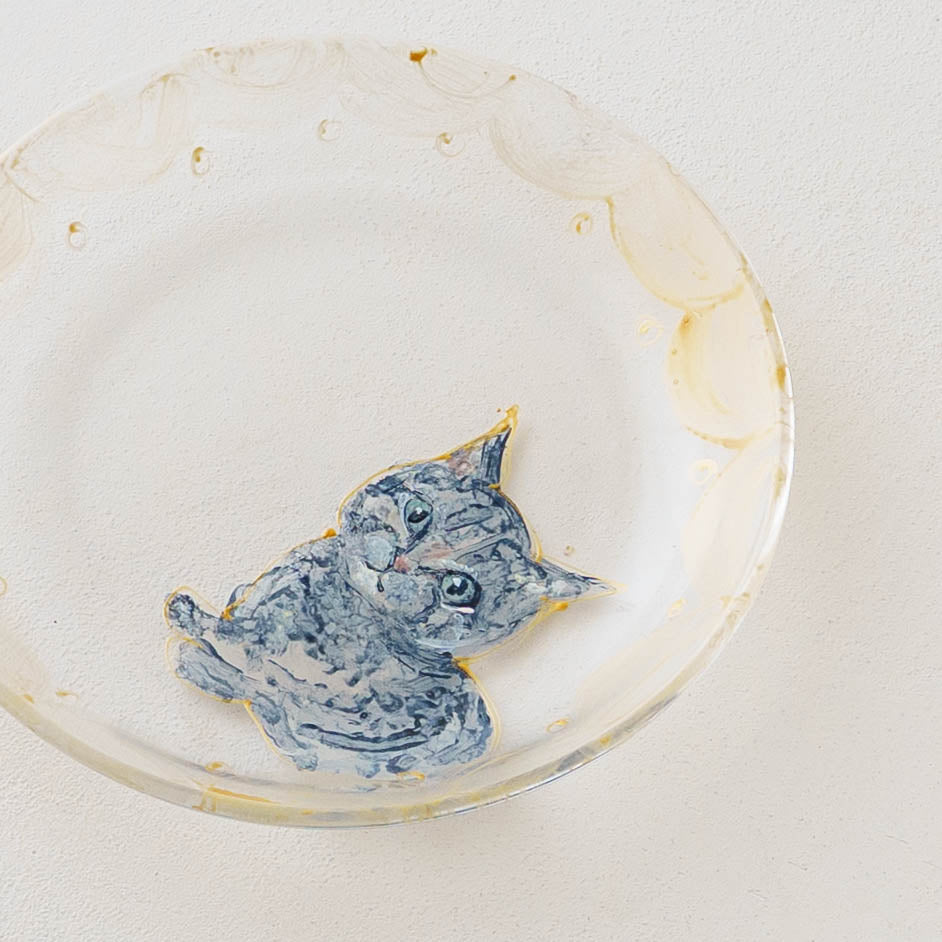 絵付けガラス皿　E｜クロミヤアイ