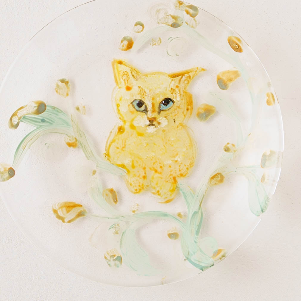 絵付けガラス皿　A｜クロミヤアイ