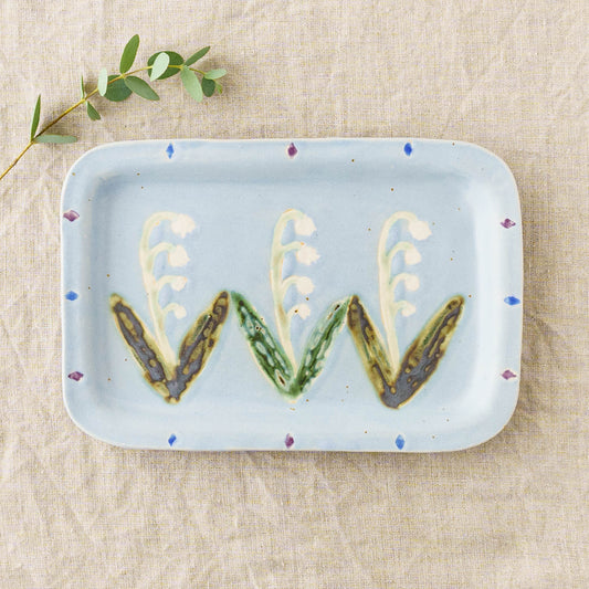 Flower plate light blue B | Yukiko Nagahama (Yabukarabou)