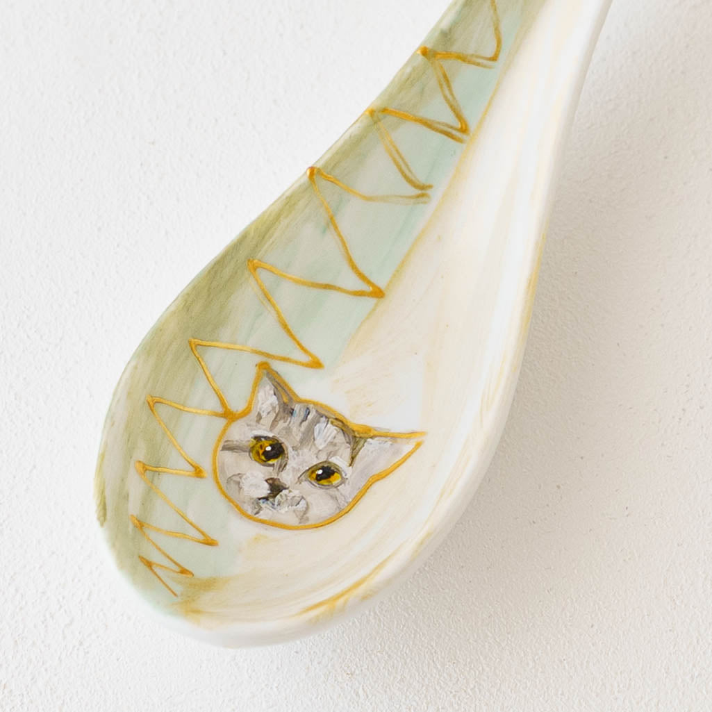 クロミヤアイ 絵付けレンゲ F｜作家もののうつわ通販 四季折折 – 四季