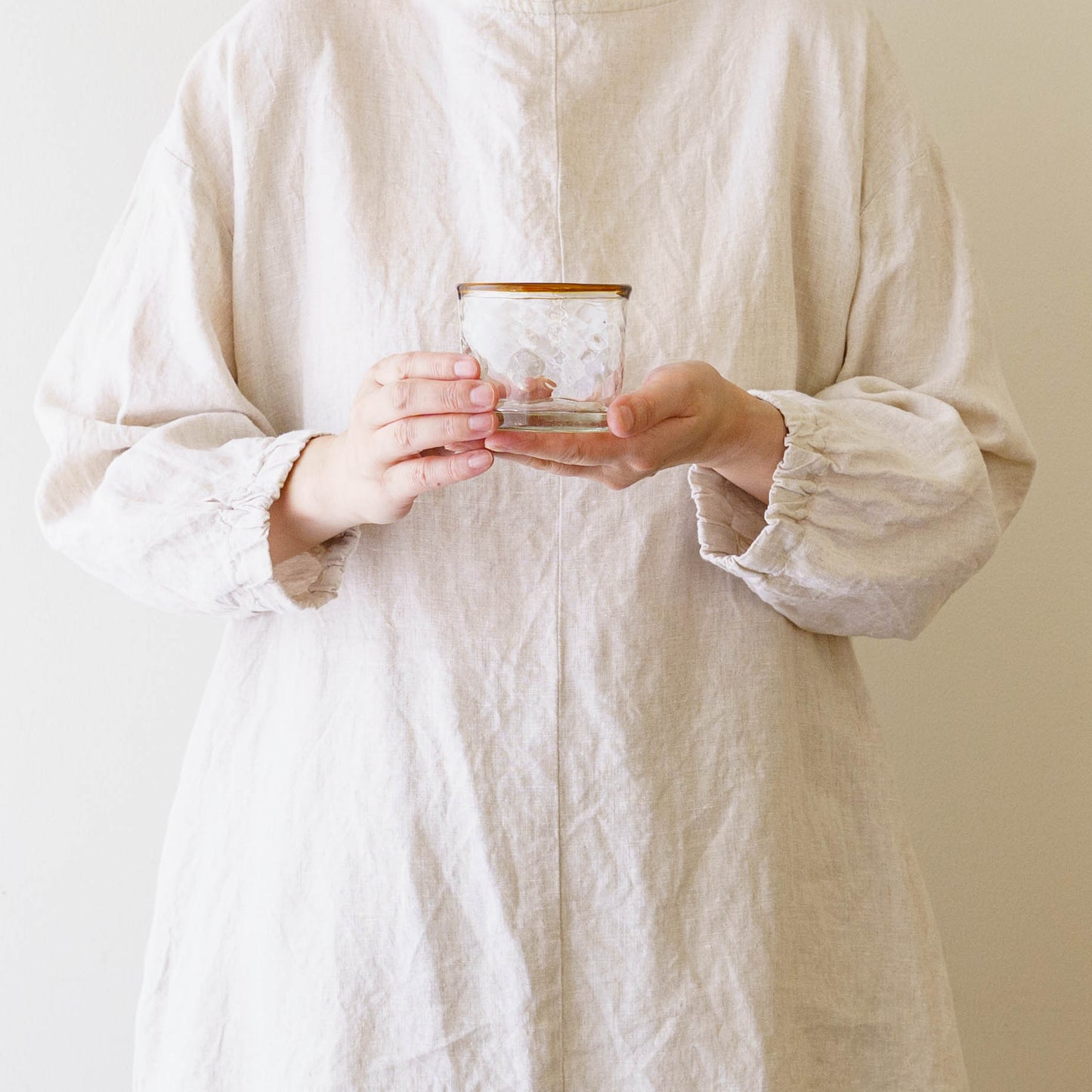 口巻きチマルーグラス　白 x 茶｜ニジノハ　平岩愛子