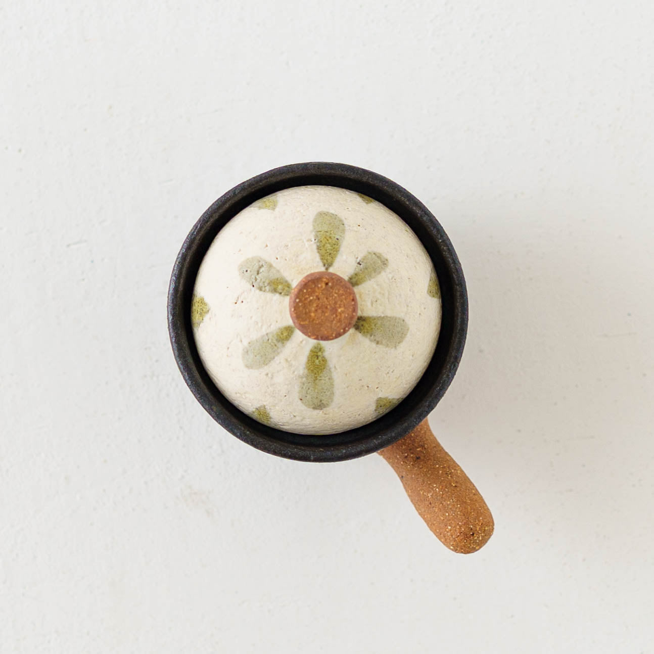 土鍋箸置き　しずく模様　白 x モスグリーン x 錆色｜池本直子