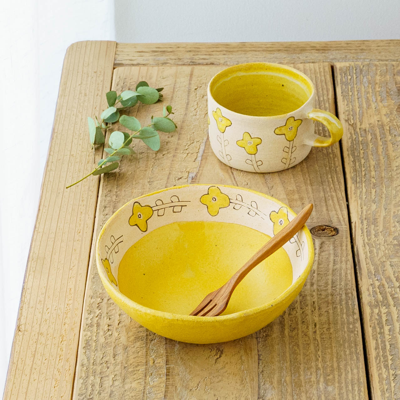 Mug Cup Yellow Flower｜Asako Okamura