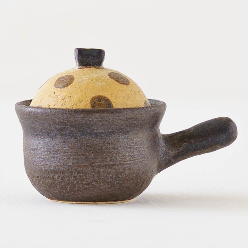 土鍋箸置き　ドット模様　薄茶 x こげ茶 x 錆色｜池本直子