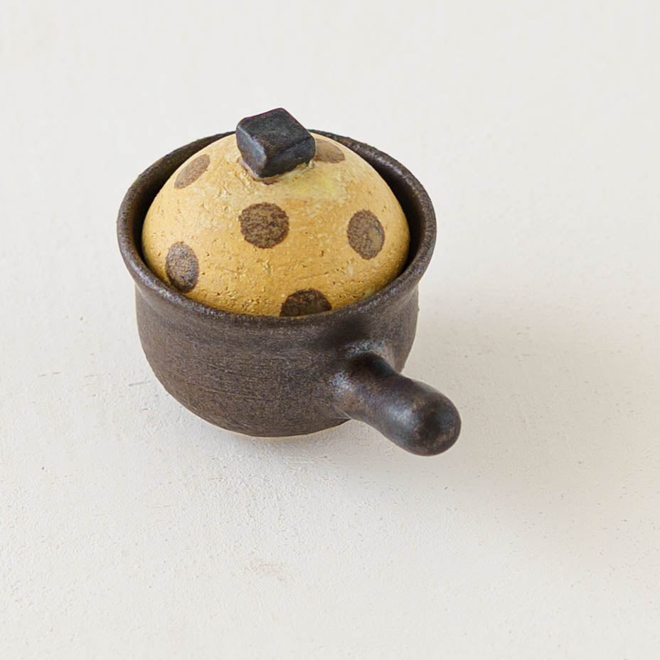 土鍋箸置き　ドット模様　薄茶 x こげ茶 x 錆色｜池本直子