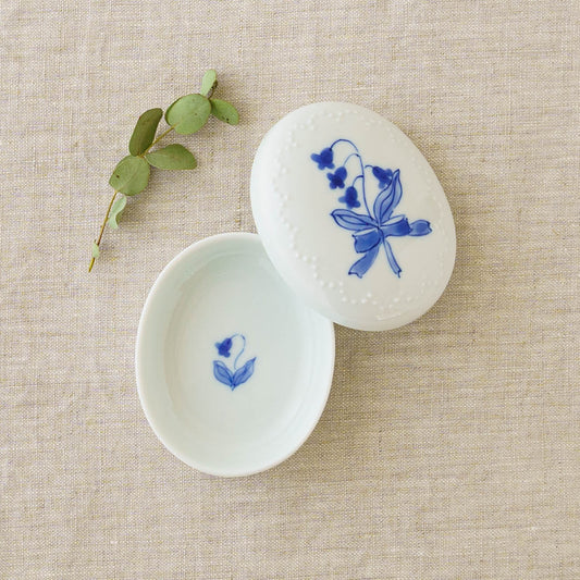 ボンボニエール　すずらん｜染付窯屋　眞窯