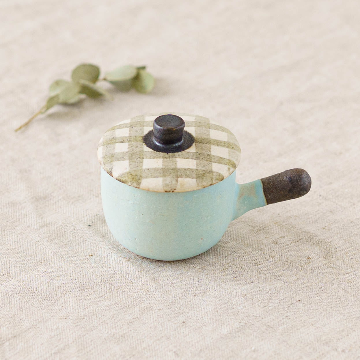 Clay pot chopstick rest check  | Naoko Ikemoto
