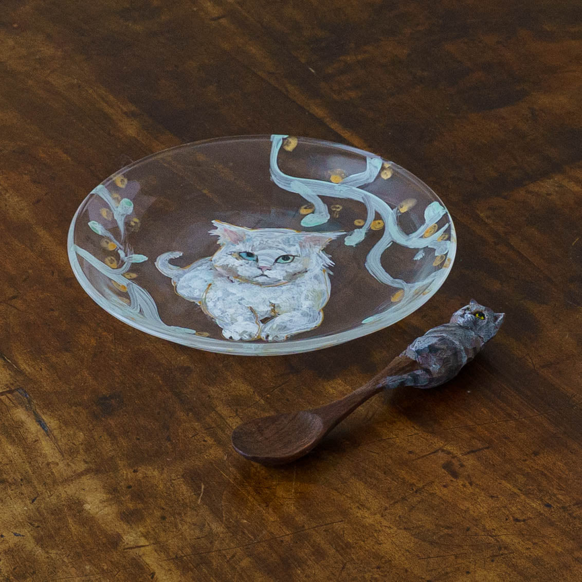 絵付けガラス皿　C｜クロミヤアイ