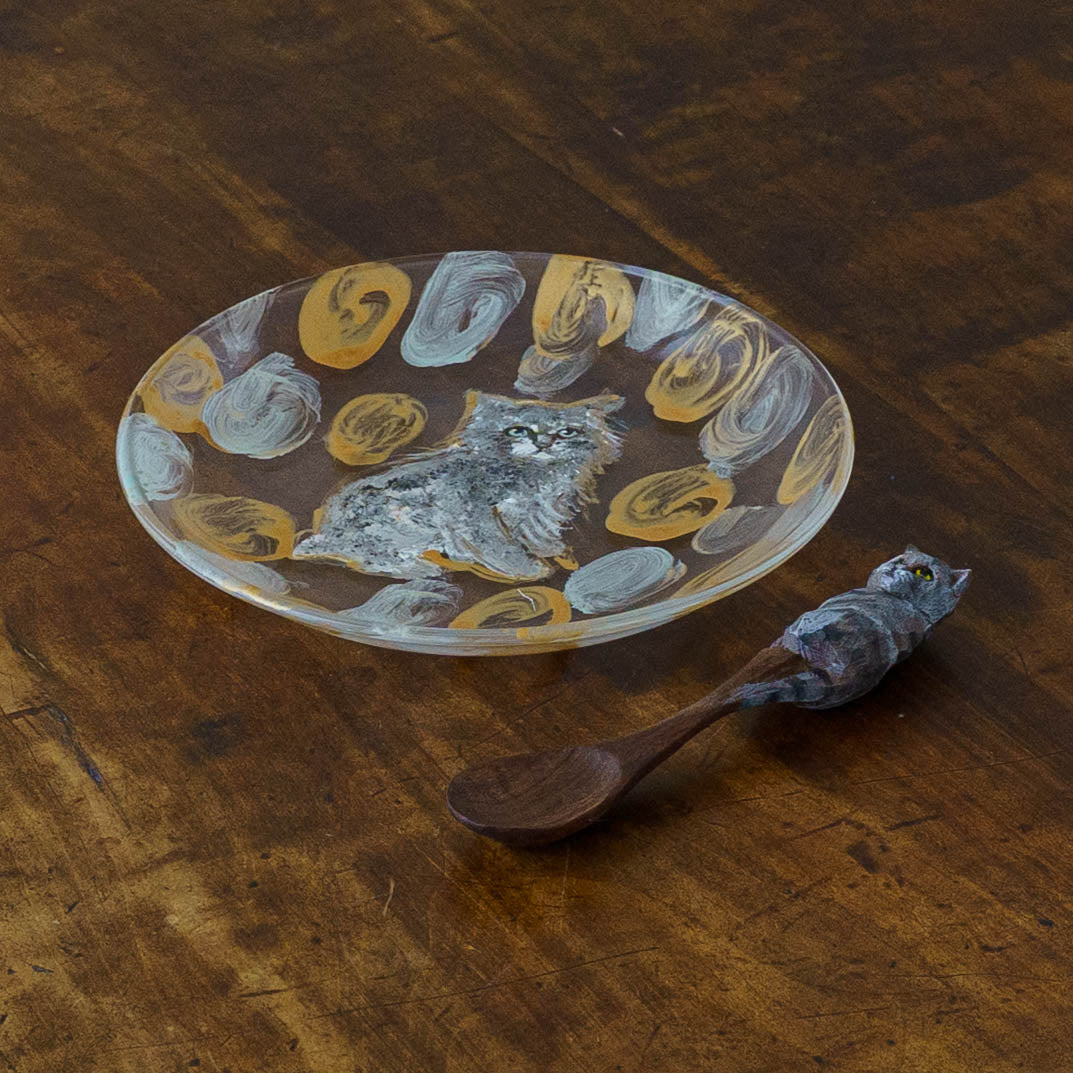 クロミヤアイ 絵付けガラス皿 D｜作家もののうつわ通販 四季折折