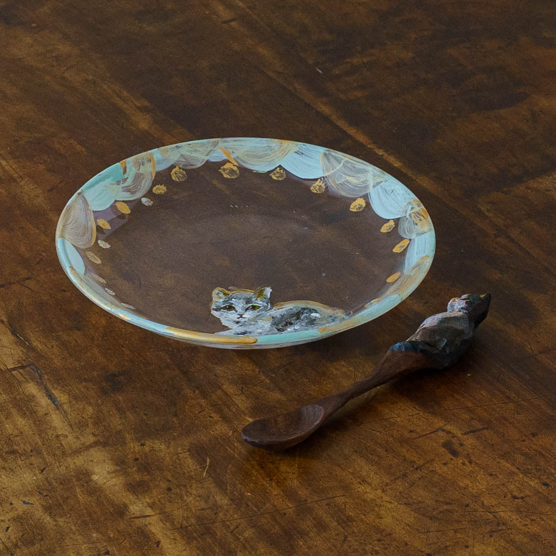 クロミヤアイ 絵付けガラス皿 F｜作家もののうつわ通販 四季折折