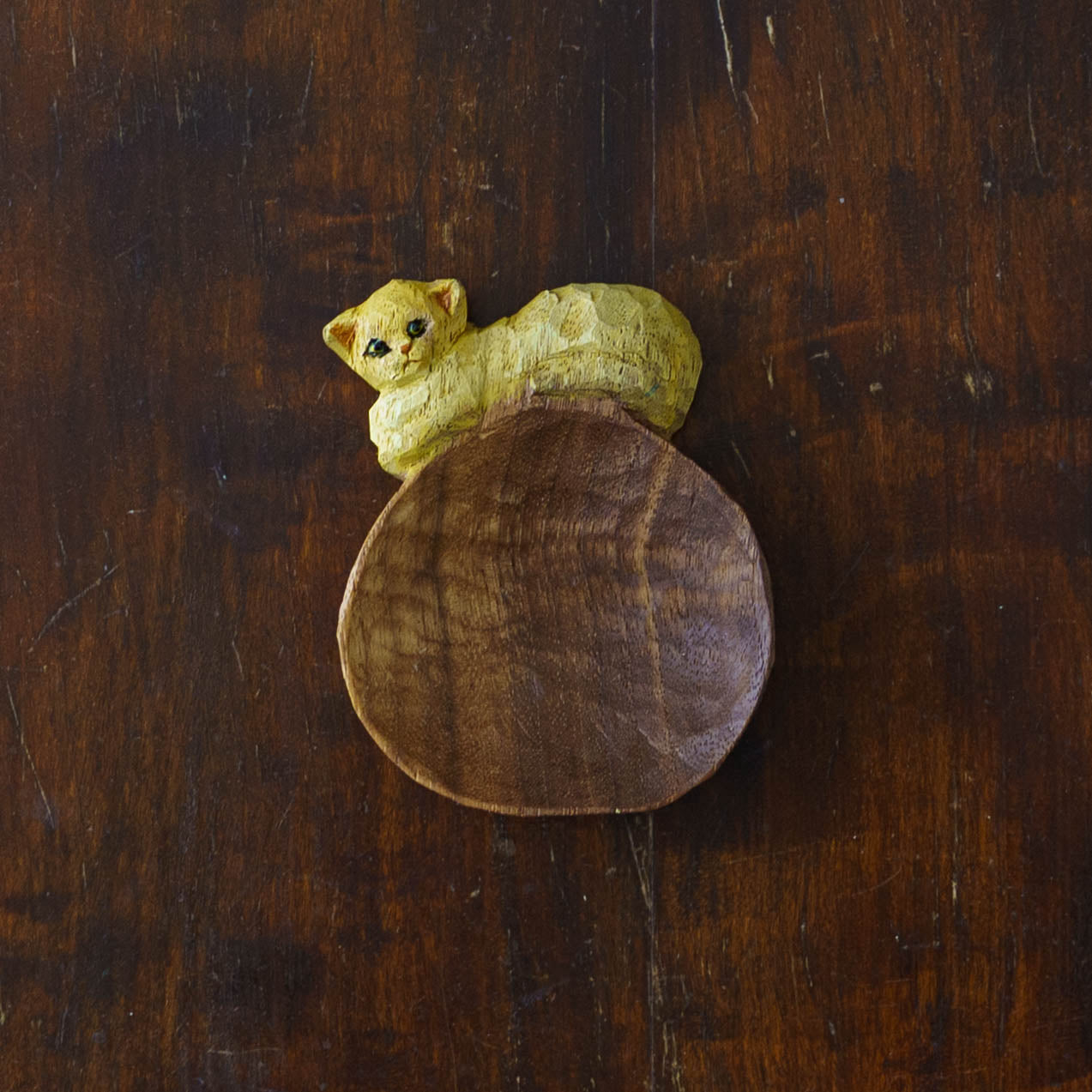 木彫りミニ皿｜クロミヤアイ