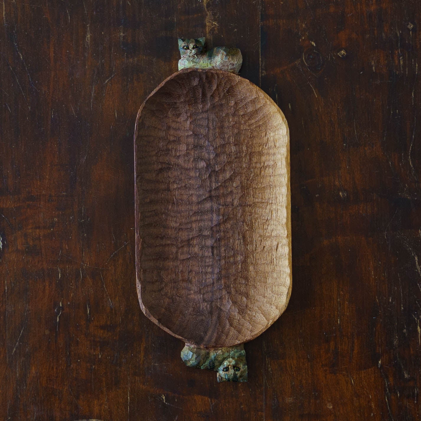 木彫り皿｜クロミヤアイ