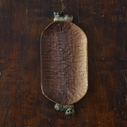 木彫り皿｜クロミヤアイ