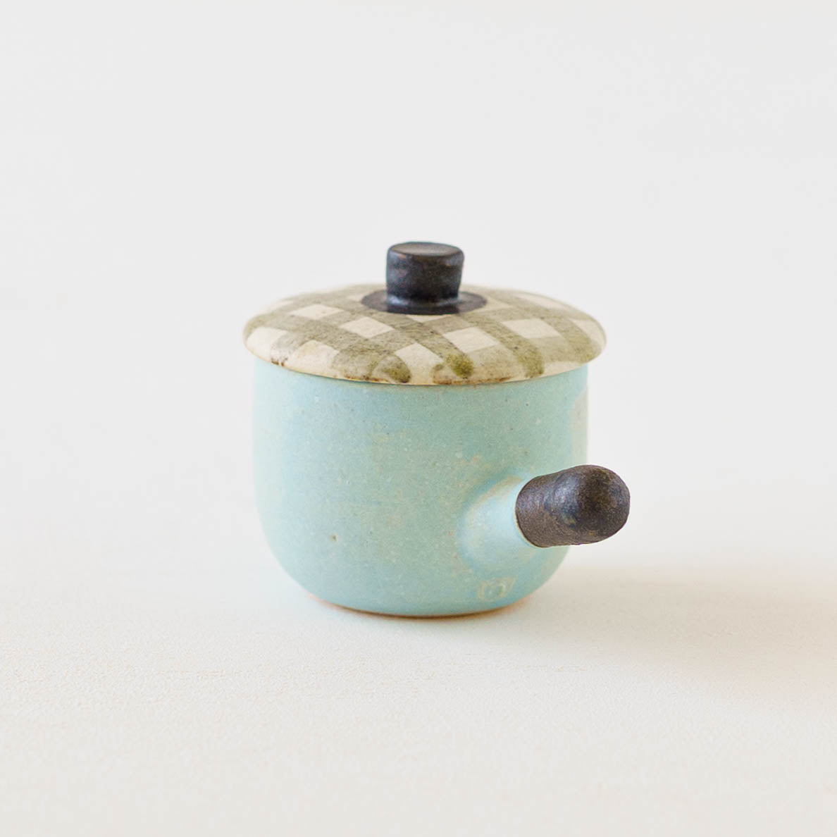 Clay pot chopstick rest check  | Naoko Ikemoto