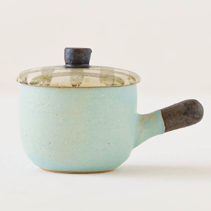 Clay pot chopstick rest check  | Naoko Ikemoto