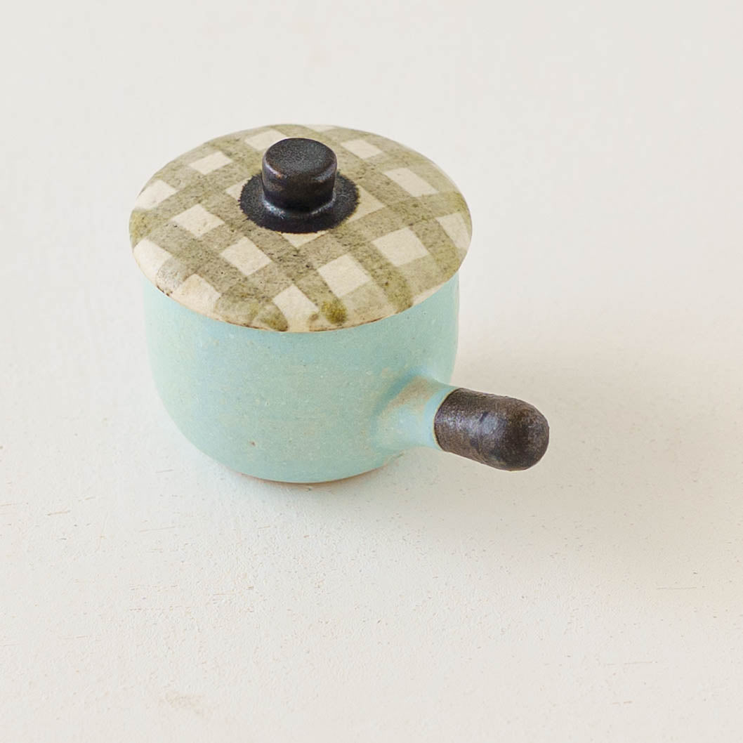 Clay pot chopstick rest check  | Naoko Ikemoto